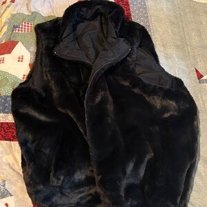 Black Faux Fur Vest